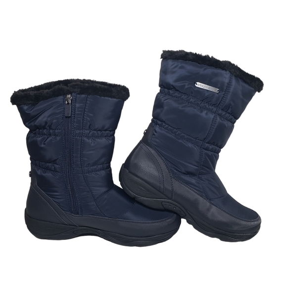 Life Stride Element2 Dark Blue Faux Fur Zip Winter Boots Sz 8M - Picture 1 of 13